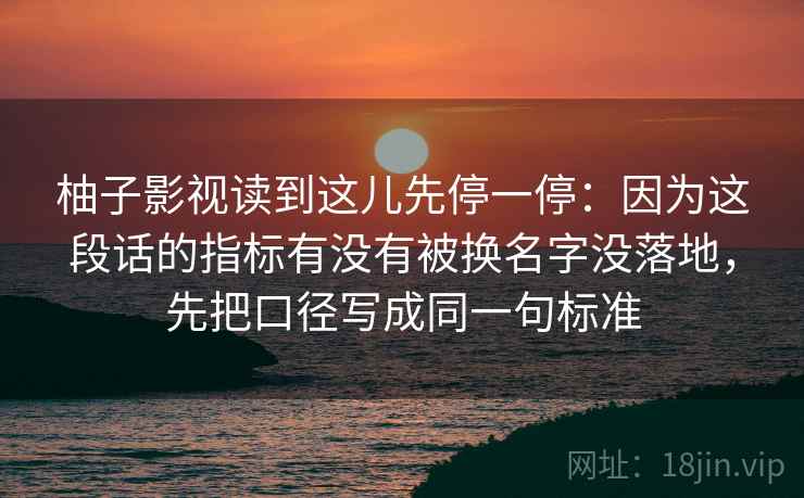 柚子影视读到这儿先停一停：因为这段话的指标有没有被换名字没落地，先把口径写成同一句标准