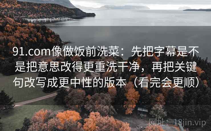 91.com像做饭前洗菜：先把字幕是不是把意思改得更重洗干净，再把关键句改写成更中性的版本（看完会更顺）