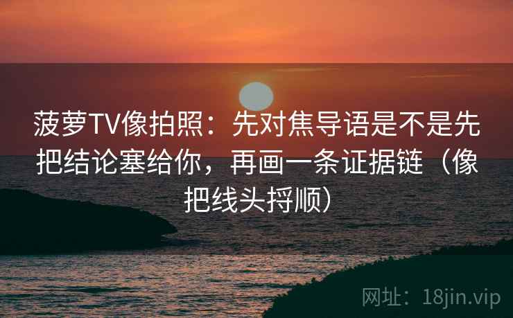 菠萝TV像拍照：先对焦导语是不是先把结论塞给你，再画一条证据链（像把线头捋顺）